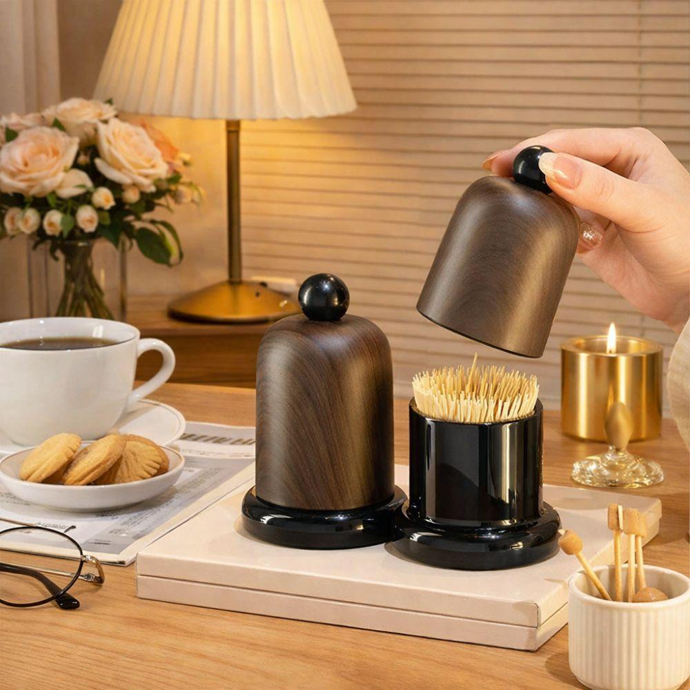 Retro Toothpick Holder Plastic Dental Floss Case Portable Toothpick Dispenser  Kitchen Accessory