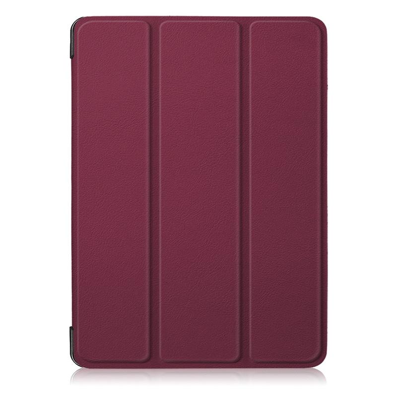 

Чехол-подставка из кожи Trifold Hard Smart Cover для iPad Pro 11 дюймов 2024 года, складной магнитный держатель 5-го поколения с рисунком For iPad Pro 11 2024 вино красного