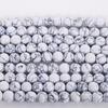 White Turquoises Stone Natural Round Beads 15"Strand Smooth Loose Spacer Beads 4/6/8/10/12mm for Jewelry Making DIY Bracelets Accessories