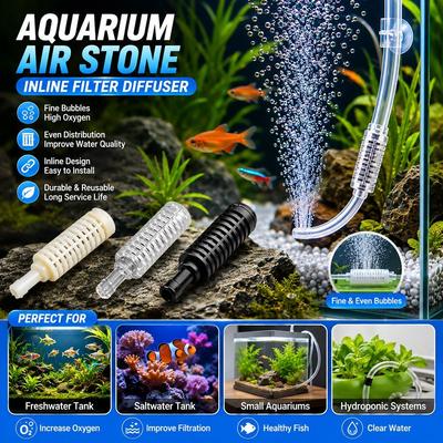 10Pcs Plastic Inline Filter Diffuser Air Pump Filtration  for Fish Tank Air Pump Filtration