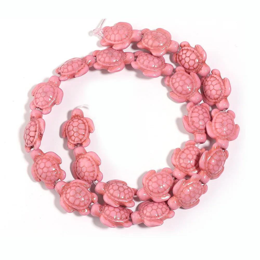 DW26 14x18mm Schildkrötenform Cartoon-Tierperlen Exquisite Steinperlen Schmuckherstellung DIY Armband Handgemachte Trend-Accessoires
