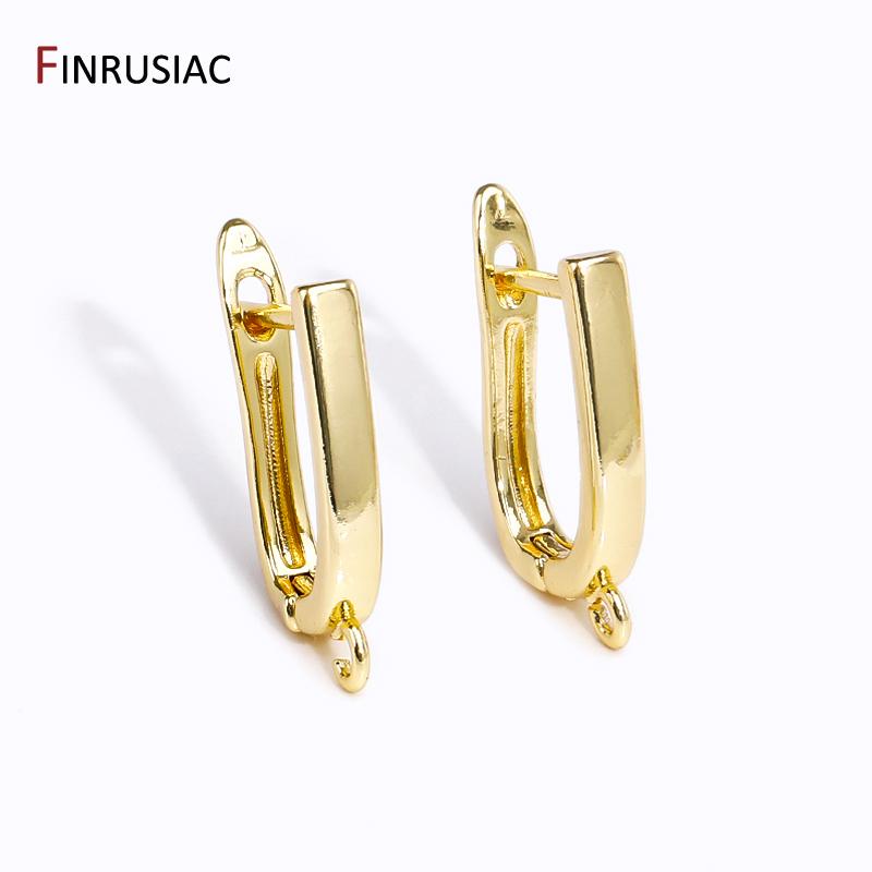 18K Gold Plated Brass Fastener Earrings Hooks Clasps,Earring fixtures,Shvenzy Earwire For DIY Handmade Earrings Making Findings