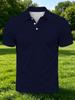 [Printed Design - Not Textured] Men'S Outdoor Short Sleeve Polo Shirt, Multi-Size Available, Men'S Collared Polo, Solid Color Top Men'S Top, Slim Fit