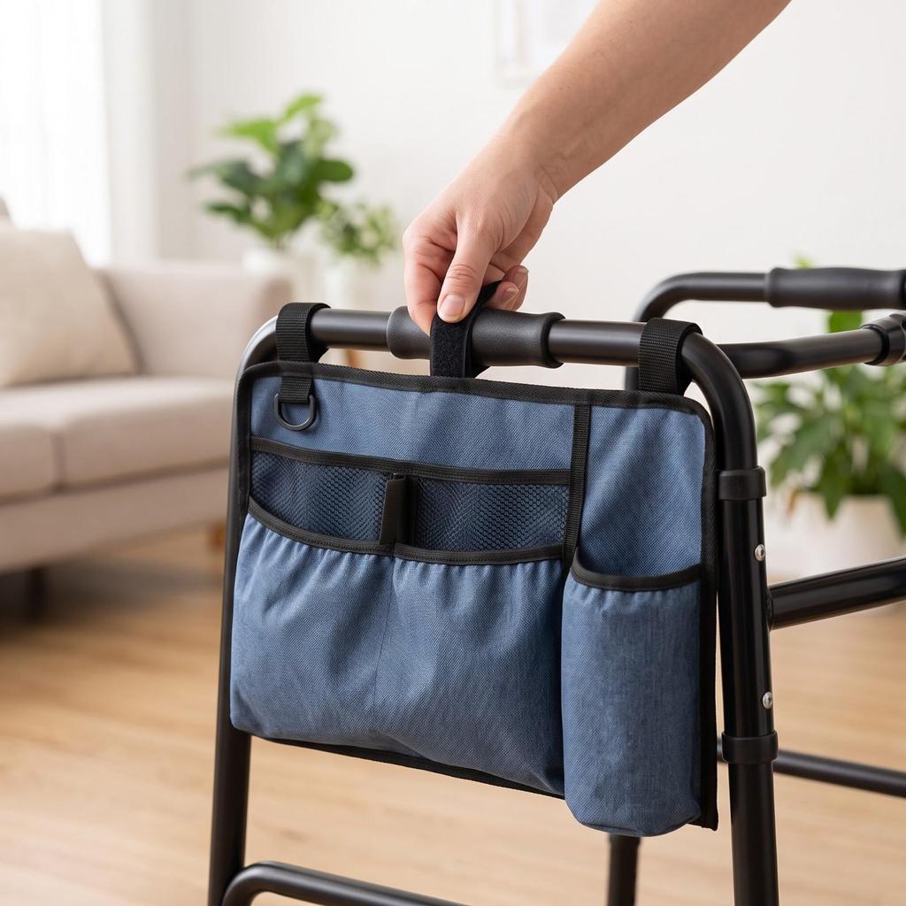 Mobility Aid Bag Robust Organizer Adjustable for Wheelchair