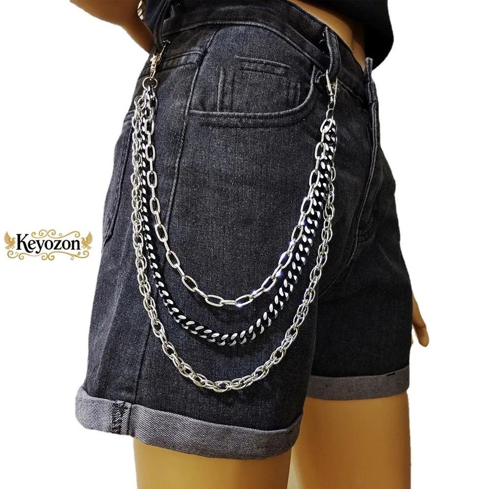 

Stylish Vintage Metal Waist Chain For Women Zipper One Size срібний
