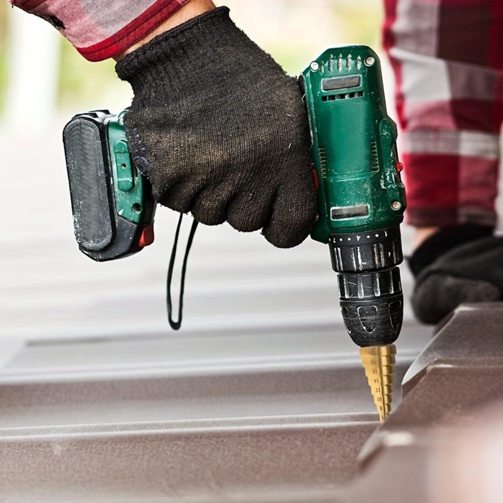 Sada stupňovitých vrtáků do plechu z HSS oceli s titanovým povlakem, (2mm-7.0mm) pro dřevo a kov - odolné, všestranné, efektivní, stupňovité vrtáky
