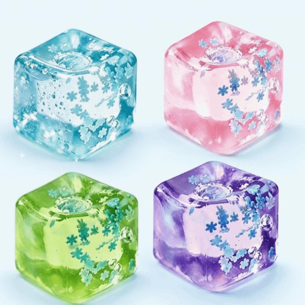 Slow Rise Cube Squeeze Toy Glitter Cube Fidget Toy Ice Cube Squishy Toy Birthday Party Favor