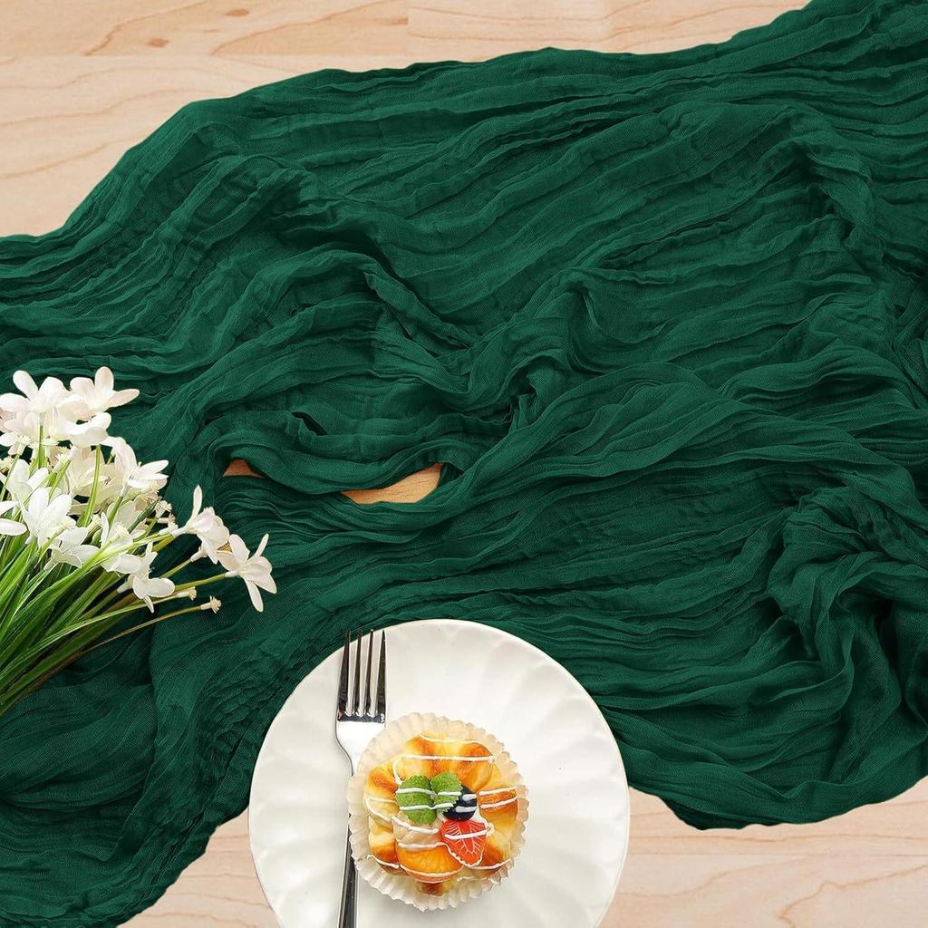 Bali Garn Krepp Tischläufer für Hochzeiten & Veranstaltungen - Plissierte Gaze Polyester Serviette
