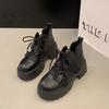 Deep Street Super Thick-Soled Black Boots  New Women Spring And Autumn Single Boots High-Grade N Style Explosive Boots