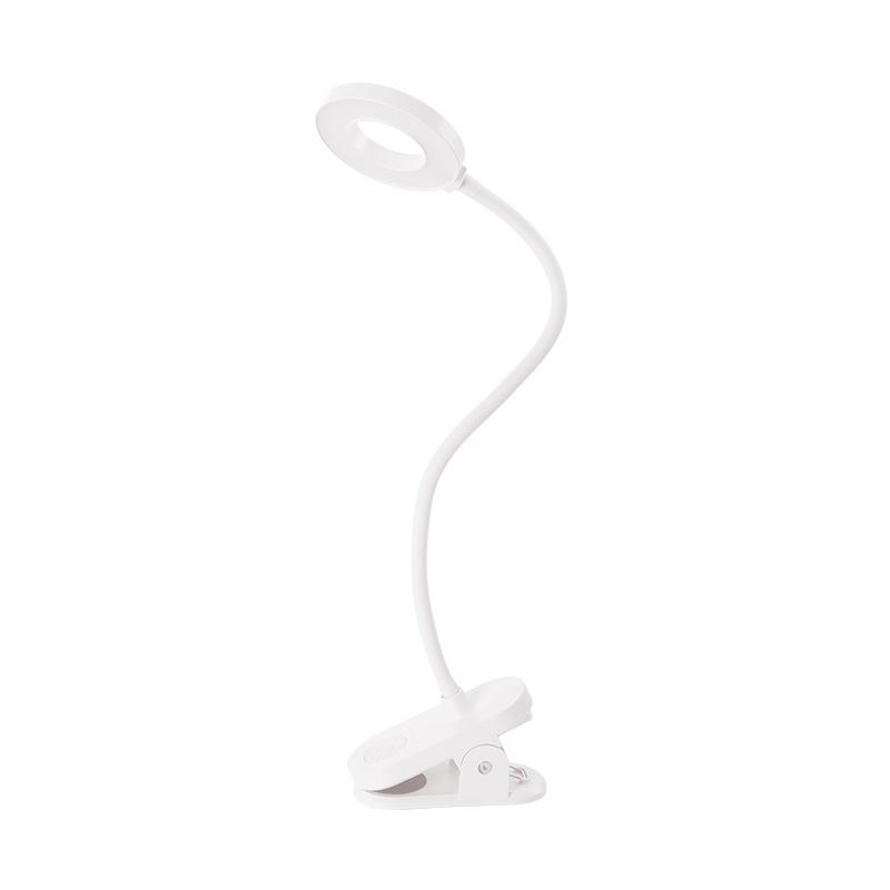 

USB charging clip desk lamp bedside reading lamp with 3 color modes and adjustable brightness - White