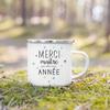 Merci Maitre French Print Mug Creative Coffee Cups Drinks Enamel Cup Vintage Handle Drinkware Thanks Graduate Gifts for Teacher