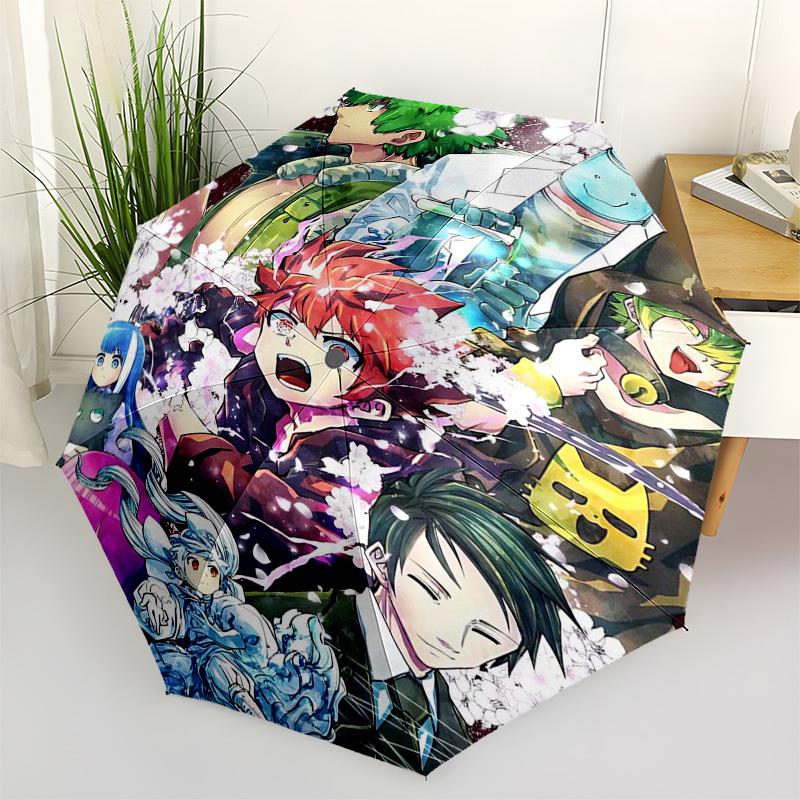 

1pc Automagic Open Close Outdoor Umbrella with 3-Fold Design, Featuring Anime Characters like Komiya, Yumeko Jabami, and More - Perfect for Fans,