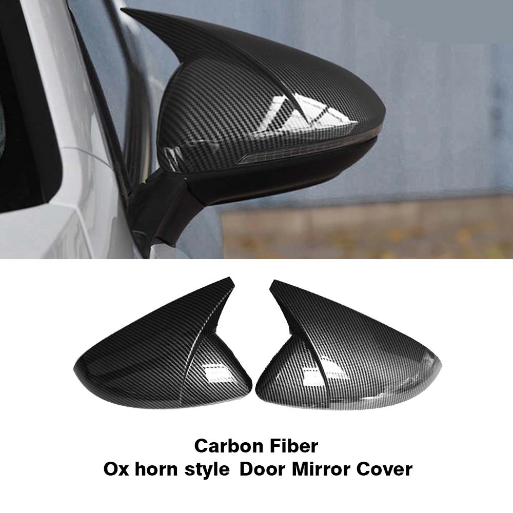 Carbon Fiber Door Mirror Cover For Volkswagen Touran L 2016- Car Rearview Accessories Bull Horn Modification