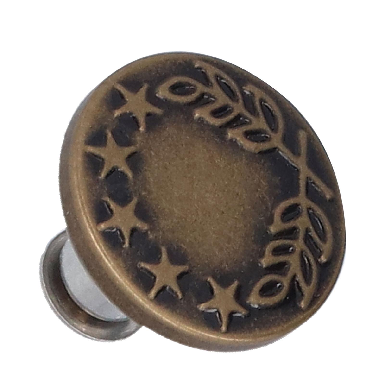 

20Pcs Button Durable Card Slot Design Adjustable Bronze Metal Retractable Button for Skirts Dolls Shoes