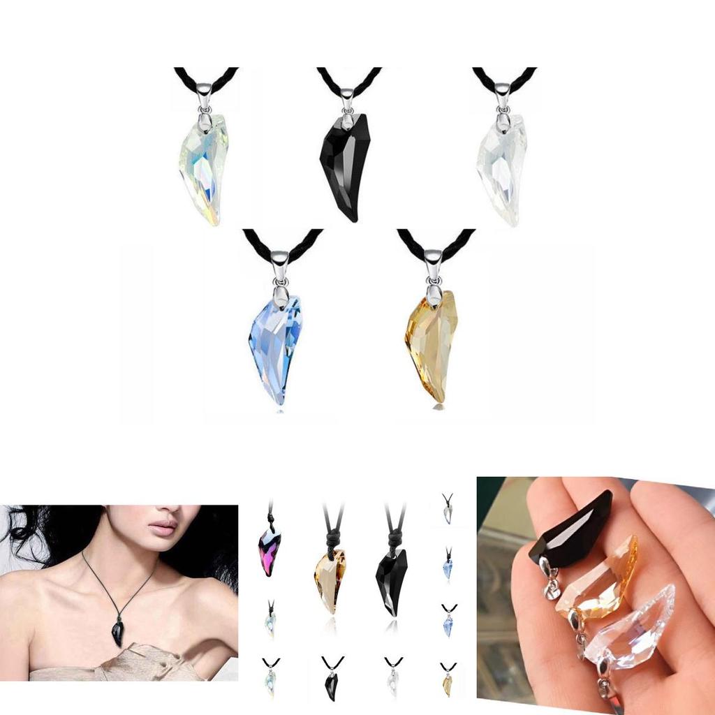 Trendy Unisex Crystal Necklace For Couples Classic Waterdrop Charm Design