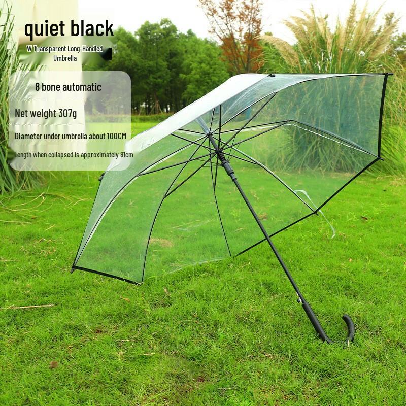 NANQIAO Großer transparenter Langgriff-Doppelschirm