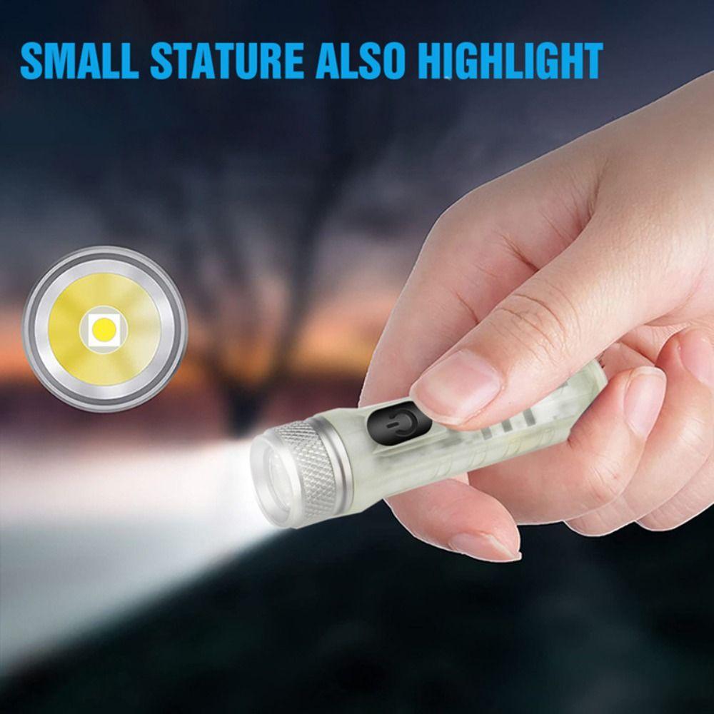 Emergency Lamp Keychain Light Type-C Charging Portable Flashlight Mini Flashlight Camping