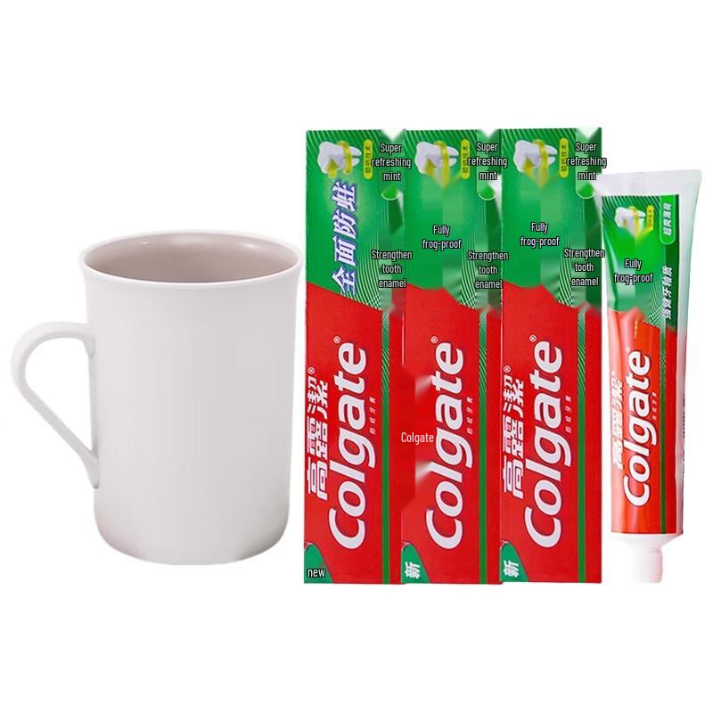 Colgate Total Anti-Cavity Super Fresh Mint Toothpaste with Mouthwash Cup