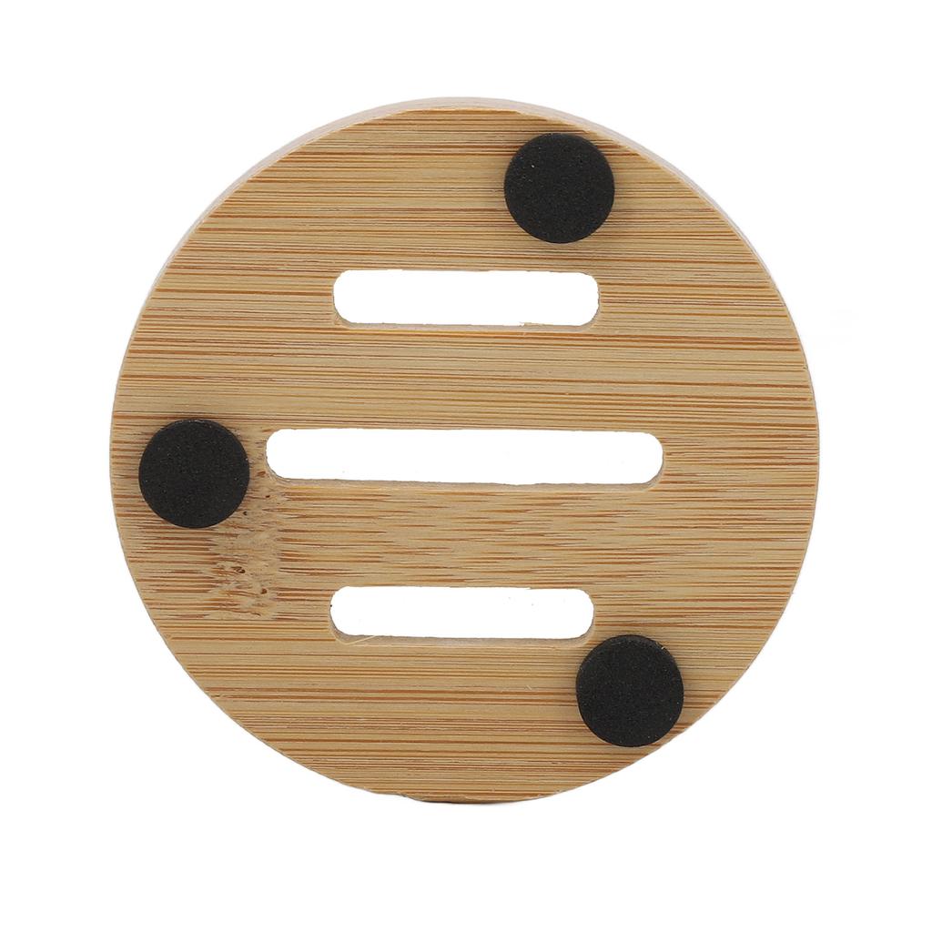 3 Stück Bambus Runde Seifenschale Zuhause Badezimmer Retro Elegant Selbstentwässernde Seifenhalter Ablage für Küche