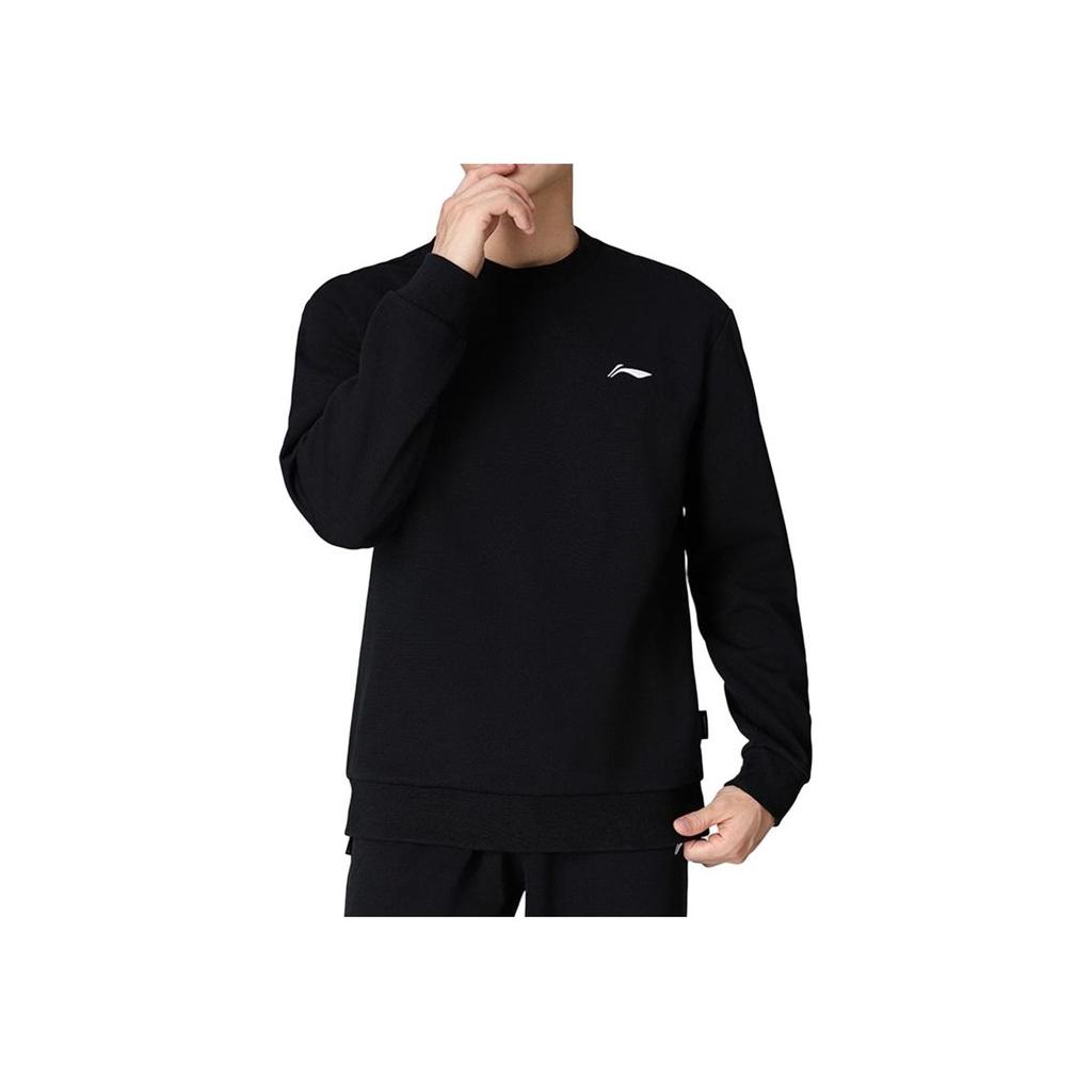 Li Ning Sports Lifestyle Series Fitness Series Fleece Lined Pullover Sweatshirt And Cuffed Warm Pants Casual Sports Set Men sets AWDVE41-1+AKLUC35-1