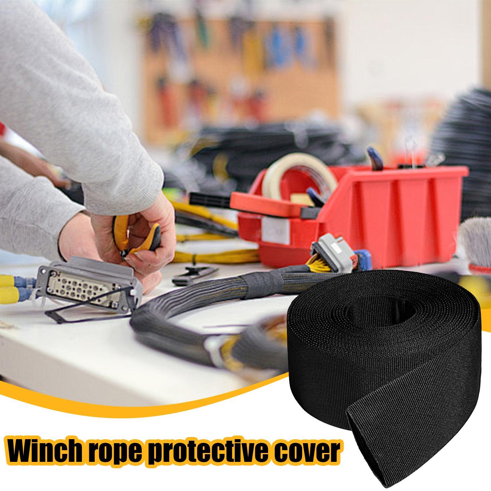 Winch Rope Cover Nylon Winch Protection Mechanical Chain Sleeve For Vehicle Trailer Motor Household Appliance Climbing Trolling 30 Mm