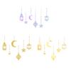 6Pcs Eid Mubarak Islamic Muslims Party Supplies Glittering Banners Star Moon Hanging Ornaments Ramadans Festival Decors