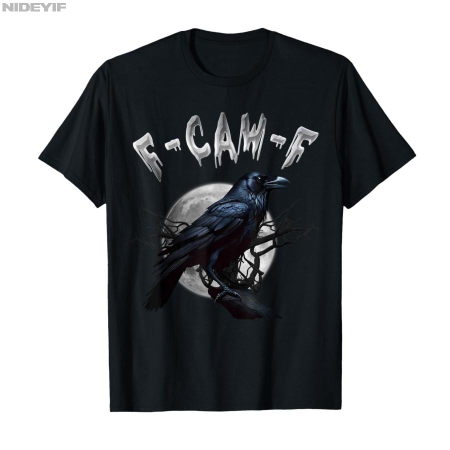 F Caw F Black Crow, F-Caw-F Funny Black Bird Saying Meme T-shirt Men Women 100% Cotton T Shirts Short Sleeve Tops P416