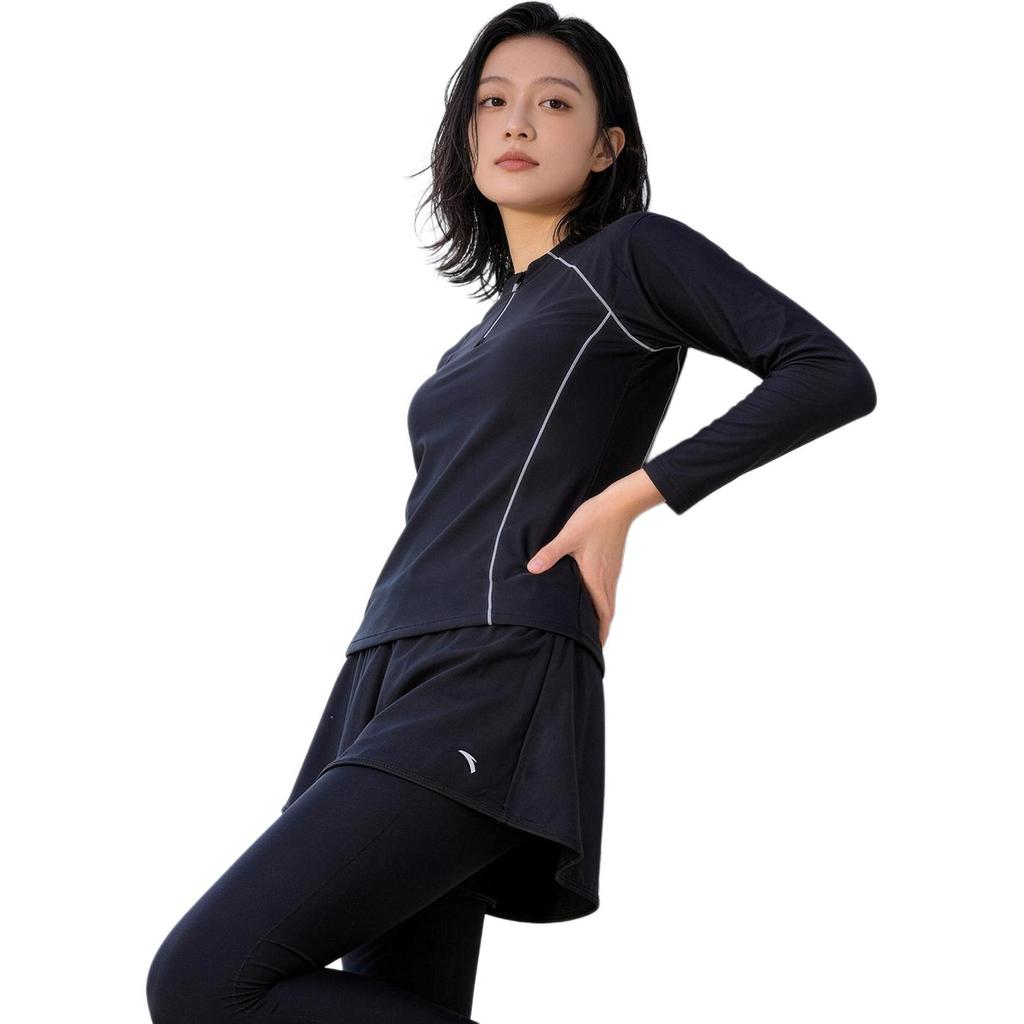 Anta High Elastic Fabric Slim Fit Sun Protection Long Sleeve Two Piece Swimsuit Women swimwear 1826332420