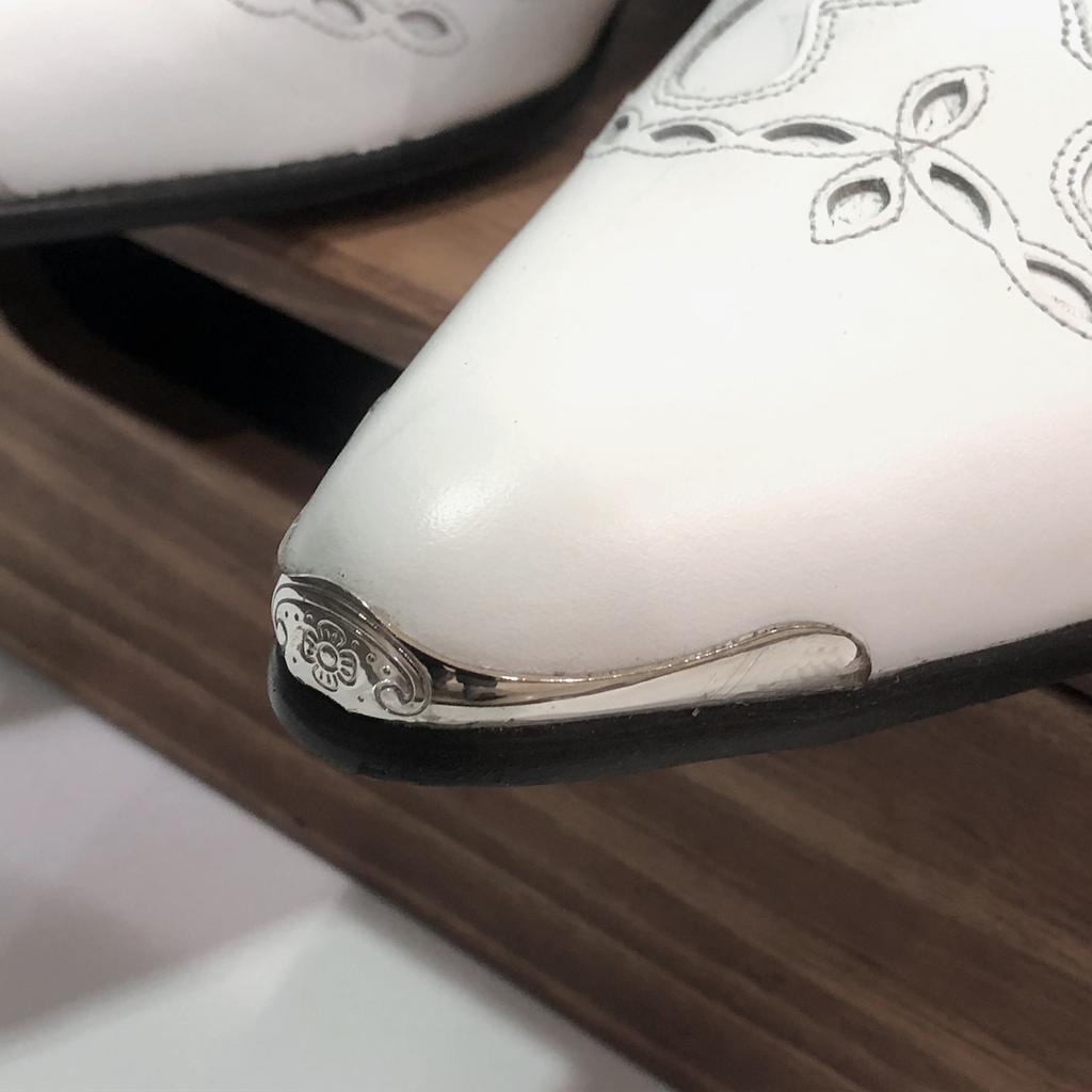 Joenshoe Cadenza Western Heel Boots White