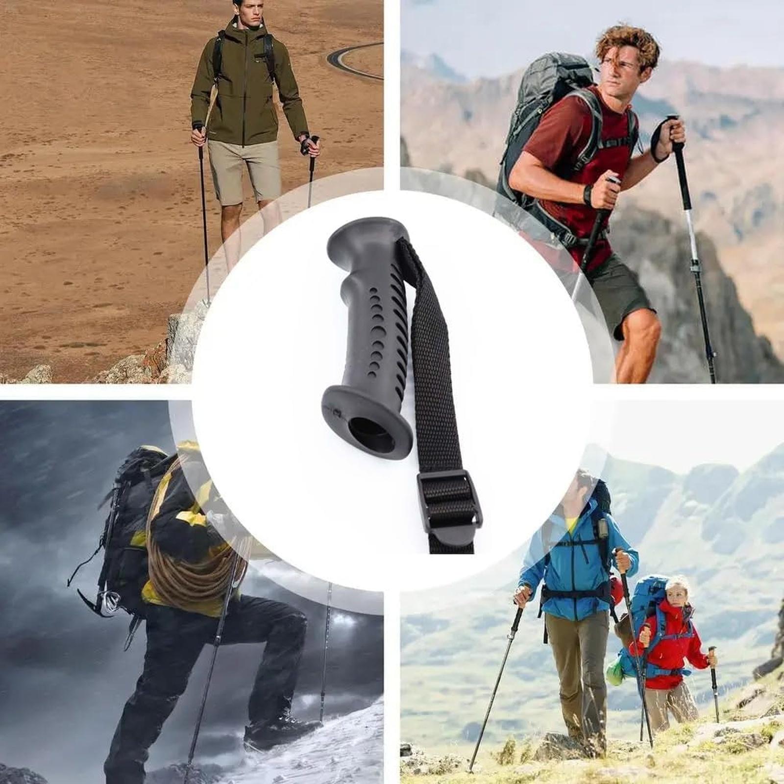 

Trekking Pole Handle Grip Replacement Rubber Sleeve Adapter with Hand Straps for 20mm one size чорний