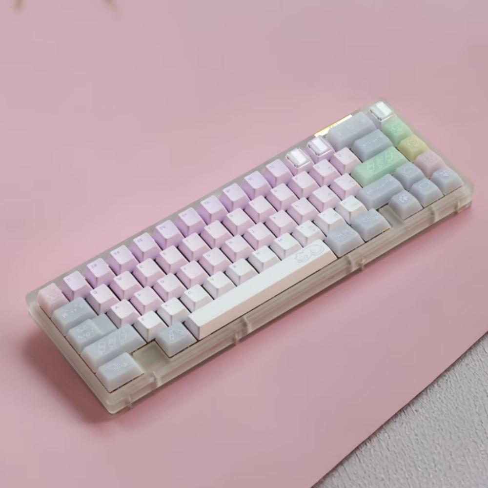 Luna Foodie Keycap Set 151Key PBT+PC Custom Cute Personalized Keyboard Cap Cherry Profile Gaming KeyCap for Mechanical Keyboard
