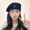 New Three Dimensional Shaped and Elegant Autumn and Winter Beret Women's Versatile Wool Octagonal Hat Showing Face Little Retro Painter Hat