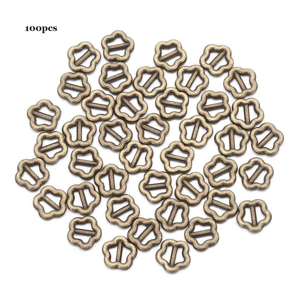 

100 шт. 3 мм трехщелевая пряжка для ремня, мини-маленькие пряжки для ремешка, кукольные пуговицы, аксессуары для обуви бронзовый