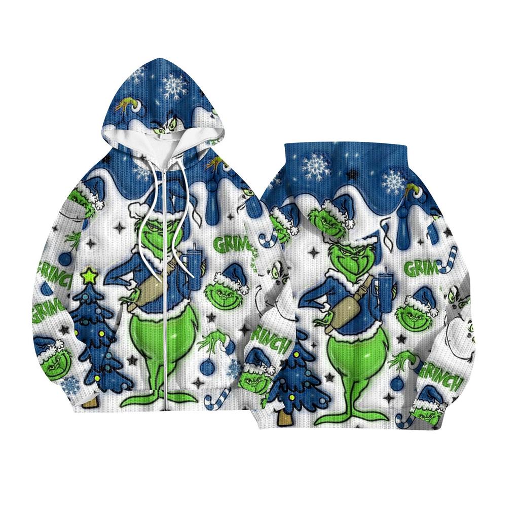 Women's Fashion Jacket Casual Printed Long-sleeved Hooded Cardigan Sweatshirts