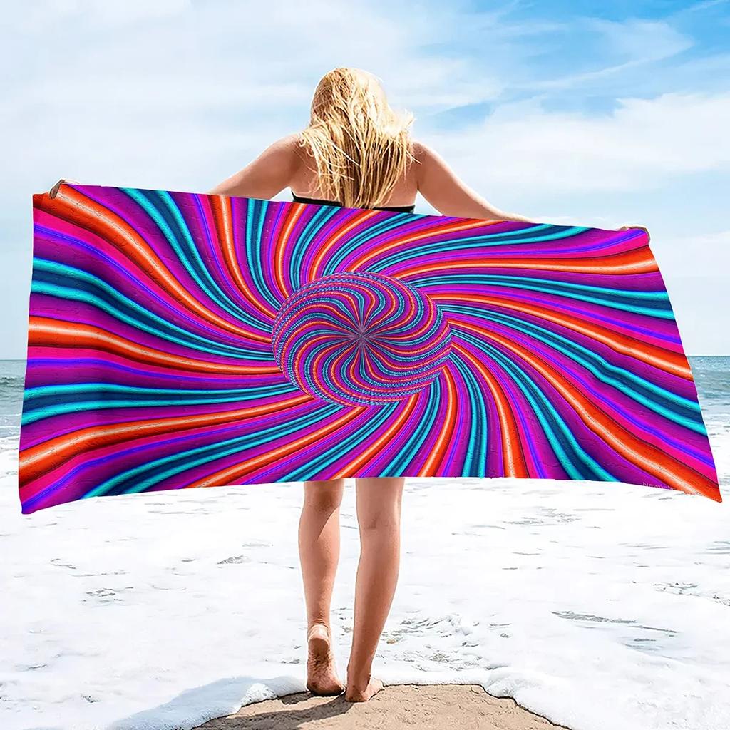 Psychedelic Stripe Beach Towels for Adults Quick Dry Bath Towel Pool Towels for Adults Swimming Towel hot tub Towels Shower