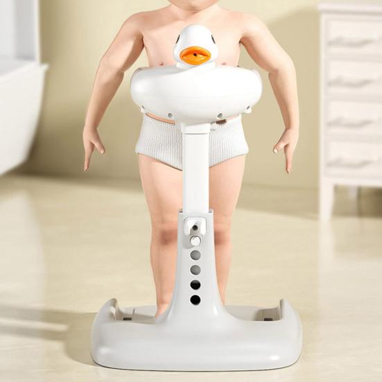 Baby Shower Rack with Anti-Slip Pad Adjustable Height Easy Installation Toddler Shower Support Duck Design Baby Bathtub Stand