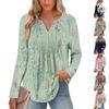 Mote Dame Casual Plissert V-hals Ensfarget Langermet T-skjorte Elegante Topper