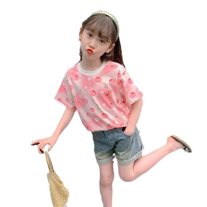 Girls Summer Cool Feel Short Sleeve T Shirt Lightweight Casual Top