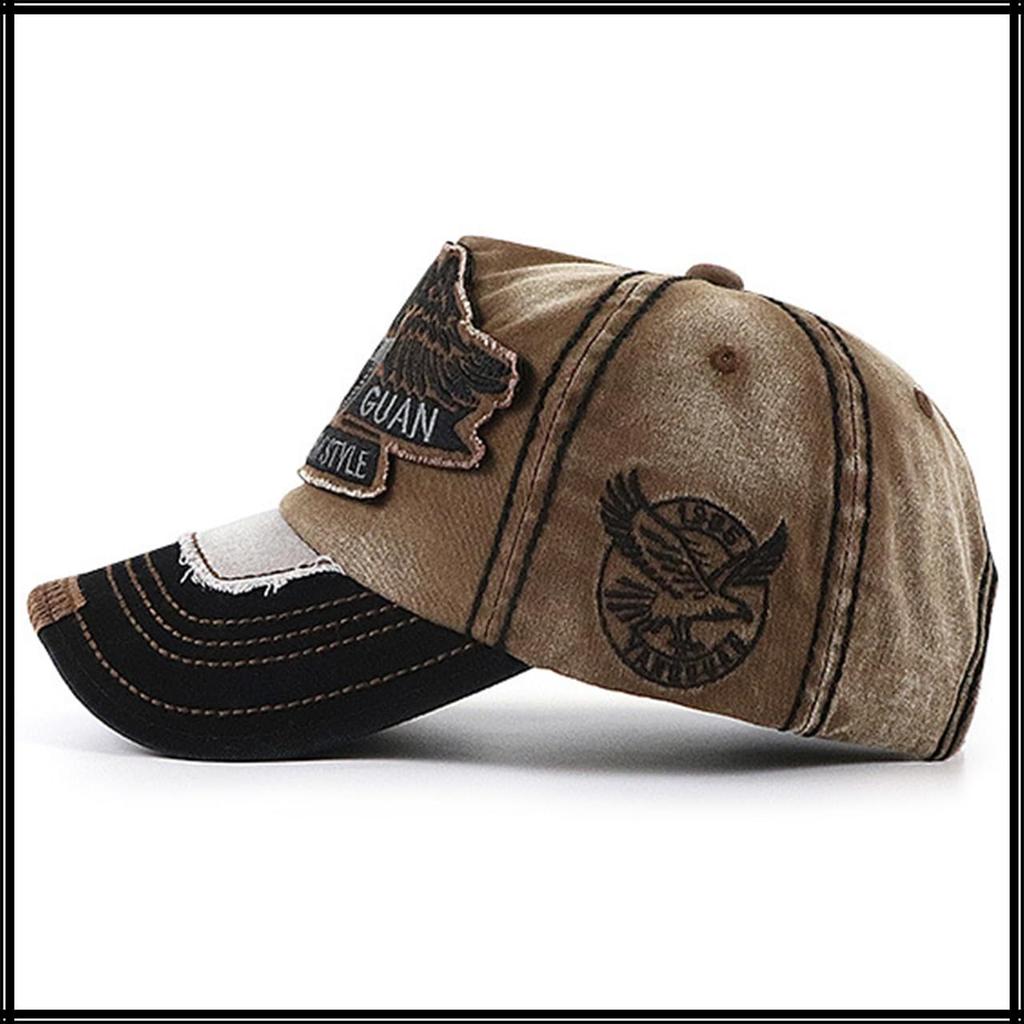 White Fang Eagle Print Logo CA732 for Men and Suitable for Running and Outdoor Activities Cap, (Black), Women,