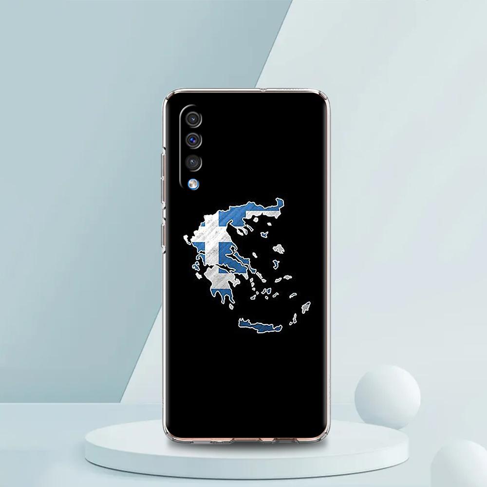 Greece Greek Flag Transparent Phone Case for Samsung Galaxy A16 A14 A12 A22 A24 A42 A02 A06 A50 A70 A20 A30 A40 Soft TPU Cover