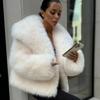 Fake Fur Coat for Women Large Lapel Faux Fur Jacket for Women Fluffy Casual Fox Fur Coat for Women