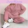 Autumn Winter Trendy Geometric Pattern Knit Pantsuit For Women Casual Lounge Wear