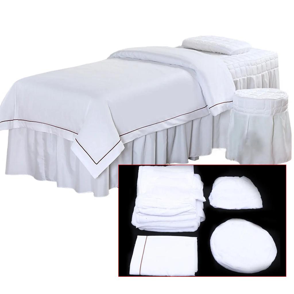 SPA Massage Table Bedding Set Full Cover with Skirt 120x80cm Polyester Salon Spa Beauty Table Linen
