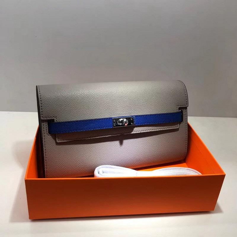 New palm pattern leather contrast tri-fold long leather women s wallet ticket holder fashion grab bag 20cm 10170₽