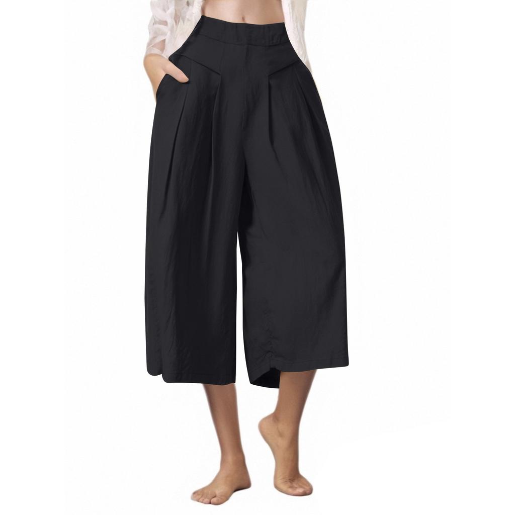 Fashion Women High-waisted Loose Summer Thin Slim Large Size Casual Straight Pants