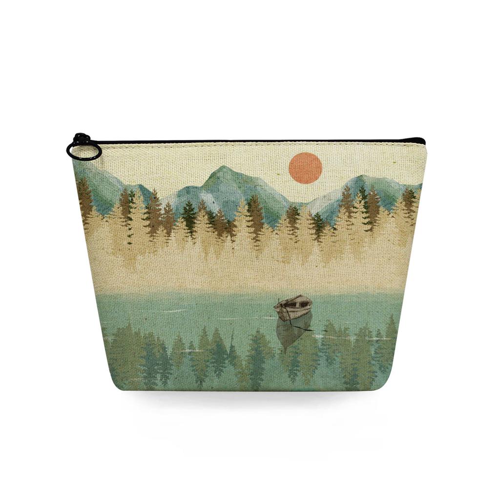 Women Landscape painting Print Cosmetic Bag Toiletries Organize Travel Storage Case 6753