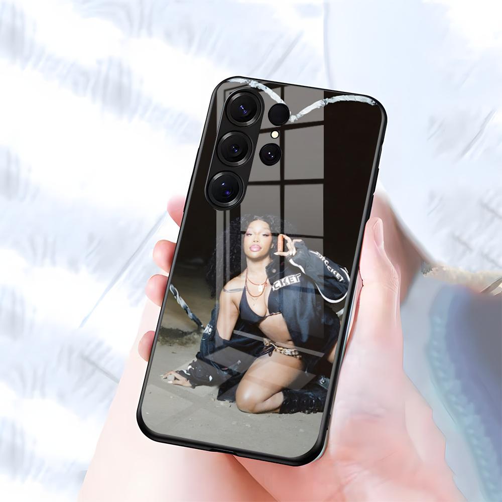 Singer SZA Lana Phone Case For Samsung S26 S25 S24 FE S23 S22 S21 Plus S20 Ultra Note20Ultra Black Glass Cover