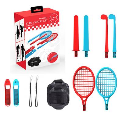 For Nintendo Switch Detachable Somatosensory Workout 12-in-1 Switch Sports Games Accessories: Tennis Racket Golf Club Leggings Lightsaber Etc.