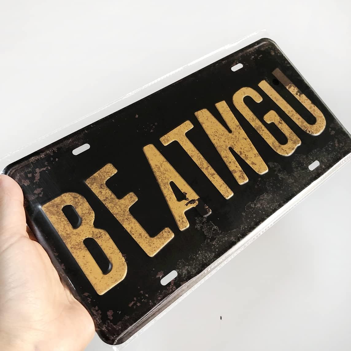 Jeepers Creepers BEATNGU Embossed License Plate Replica, Vintage Distressed Style Prop Car Number Tag Memorabilia, 12x6 Inch