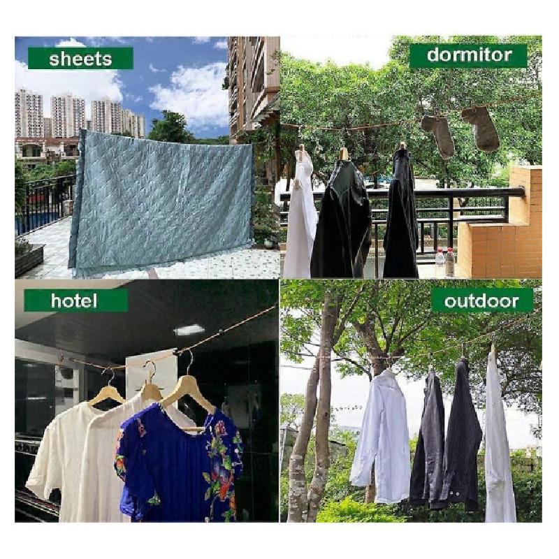Tragbare einziehbare Wäscheleine für Außen, Innen, Reise, Hinterhof, Camping